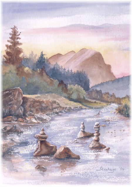 Bregenzer Ache, Kanisfluh, Aquarell