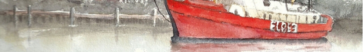 Aquarell von Sabine Steinhage-Hamburg-Feuerschiff